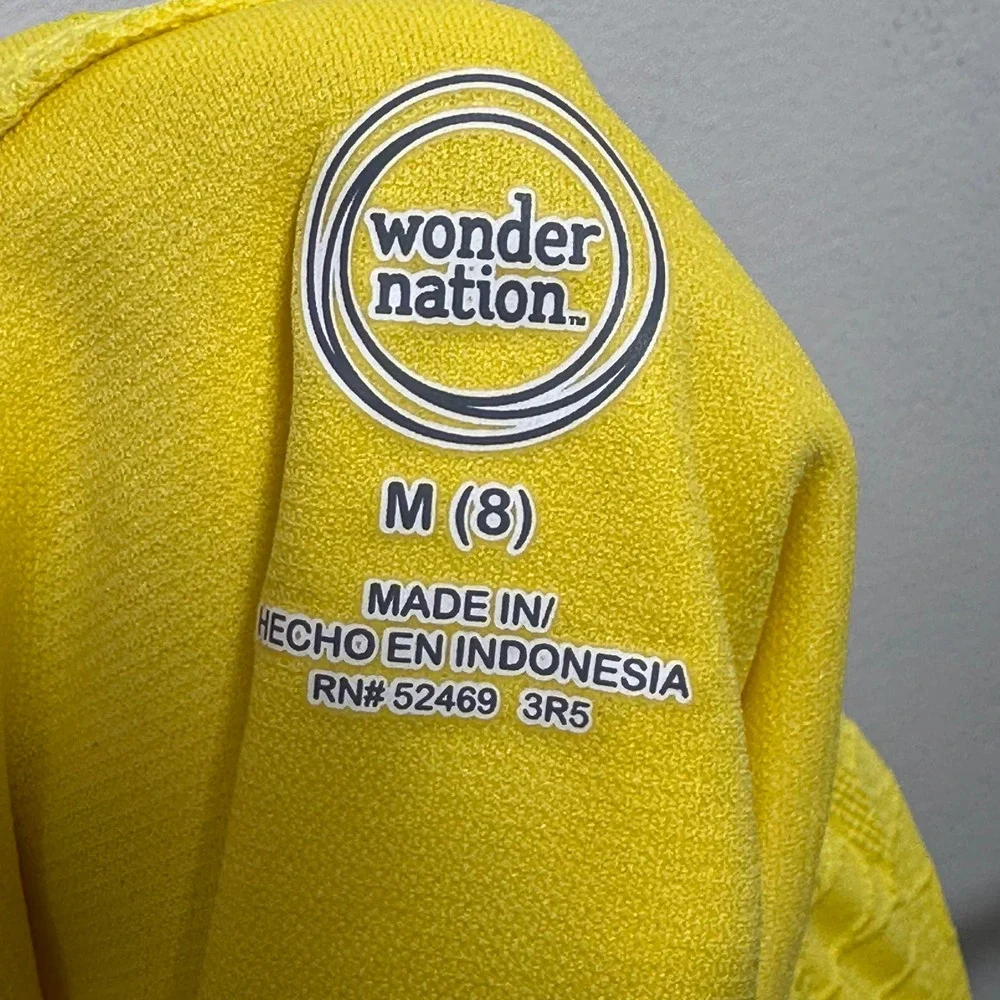 Wonder Nation Girls Yellow‎ Daisy Floral One Shoulder Cutout Swimsuit Size M 8